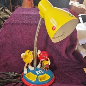 Vintage M&M'S Yellow and Red Character Desk Lamp